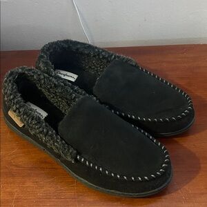 Dearfoams Men's Black Moccasin Slippers